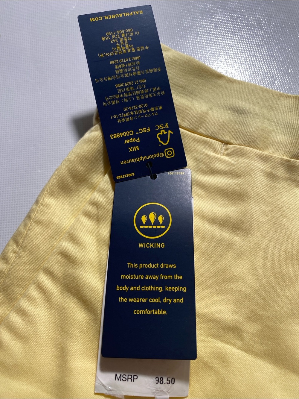 NEW- Size 30 Mens Polo Ralph Lauren Performance Chino Shorts Flat 8.5”i Yellow - Picture 5 of 14